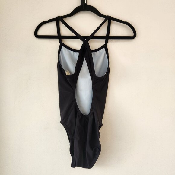 Nike Black One-Piece Swimsuit Swim Suit Bathing Suit Swimming Athletic 6 (32) - Picture 2 of 7